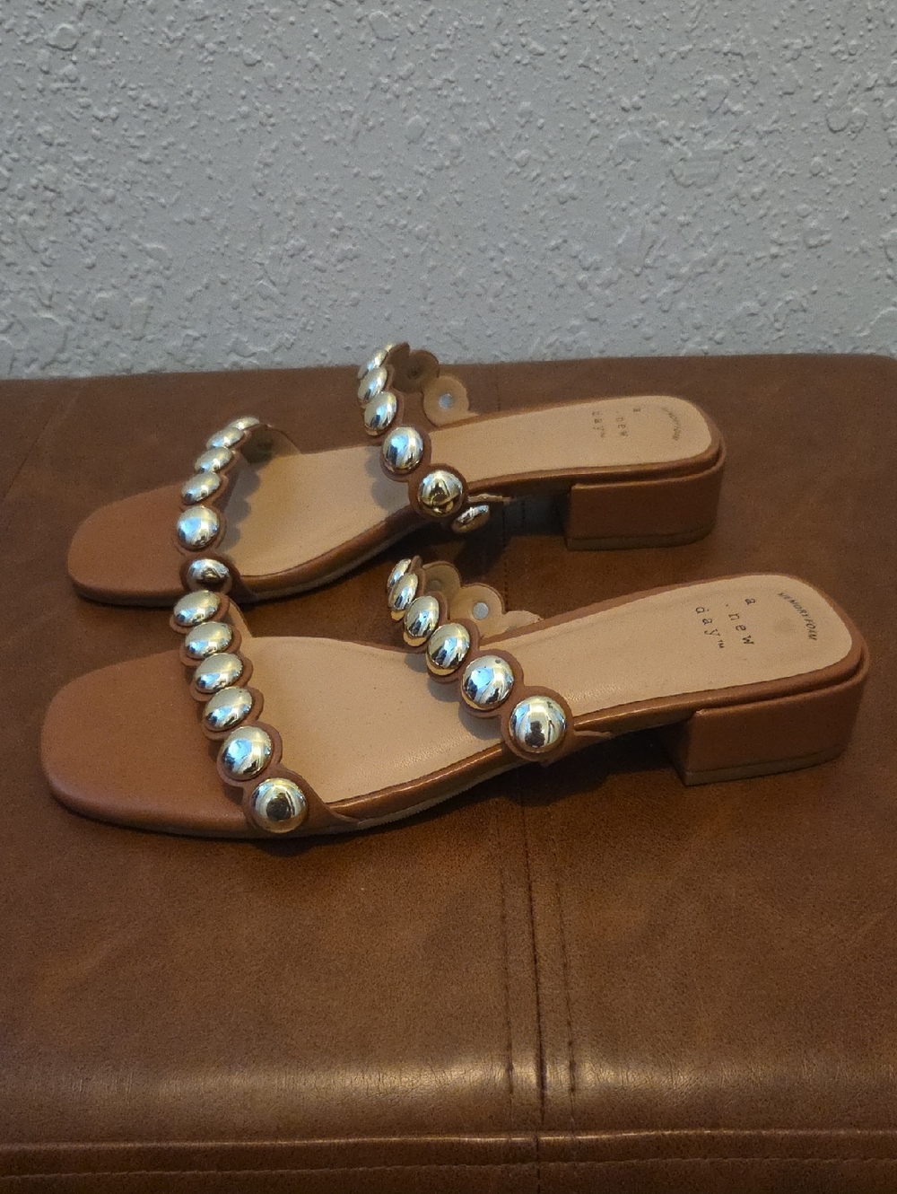a new day Tan Beaded Double-Strap Slide Sandals - Picture 3 of 3